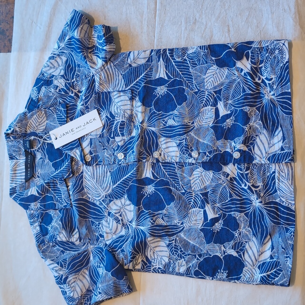 Janie & Jack Hawaiian Print Short sleeve NWT